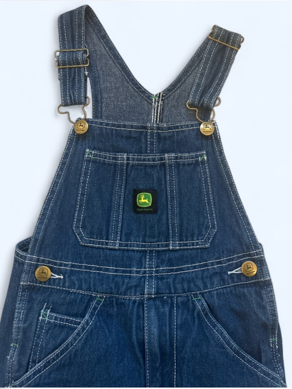 John Deere Kids Denim Overalls Blue Adjustable Strap